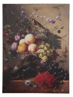 Clayre & Eef Peinture avec fleurs fruits et oiseaux 30*2*40 cm 64973