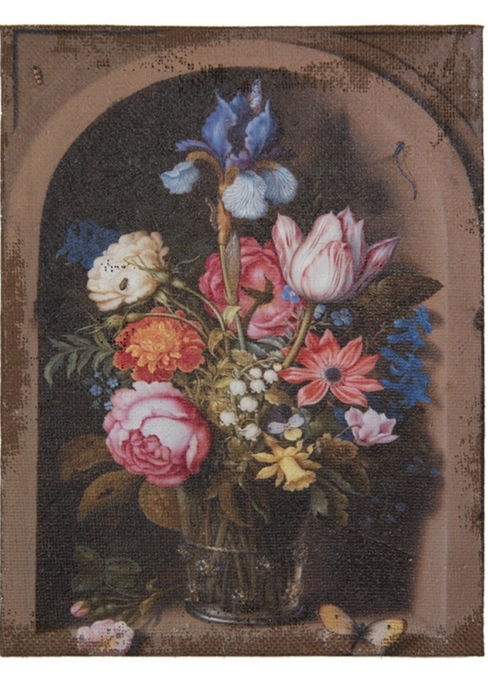 Clayre & Eef Schilderij vaas met bloemen 30*2*40 cm 64972