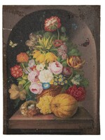 Clayre & Eef Schilderij vaas met bloemen 30*2*40 cm 64971