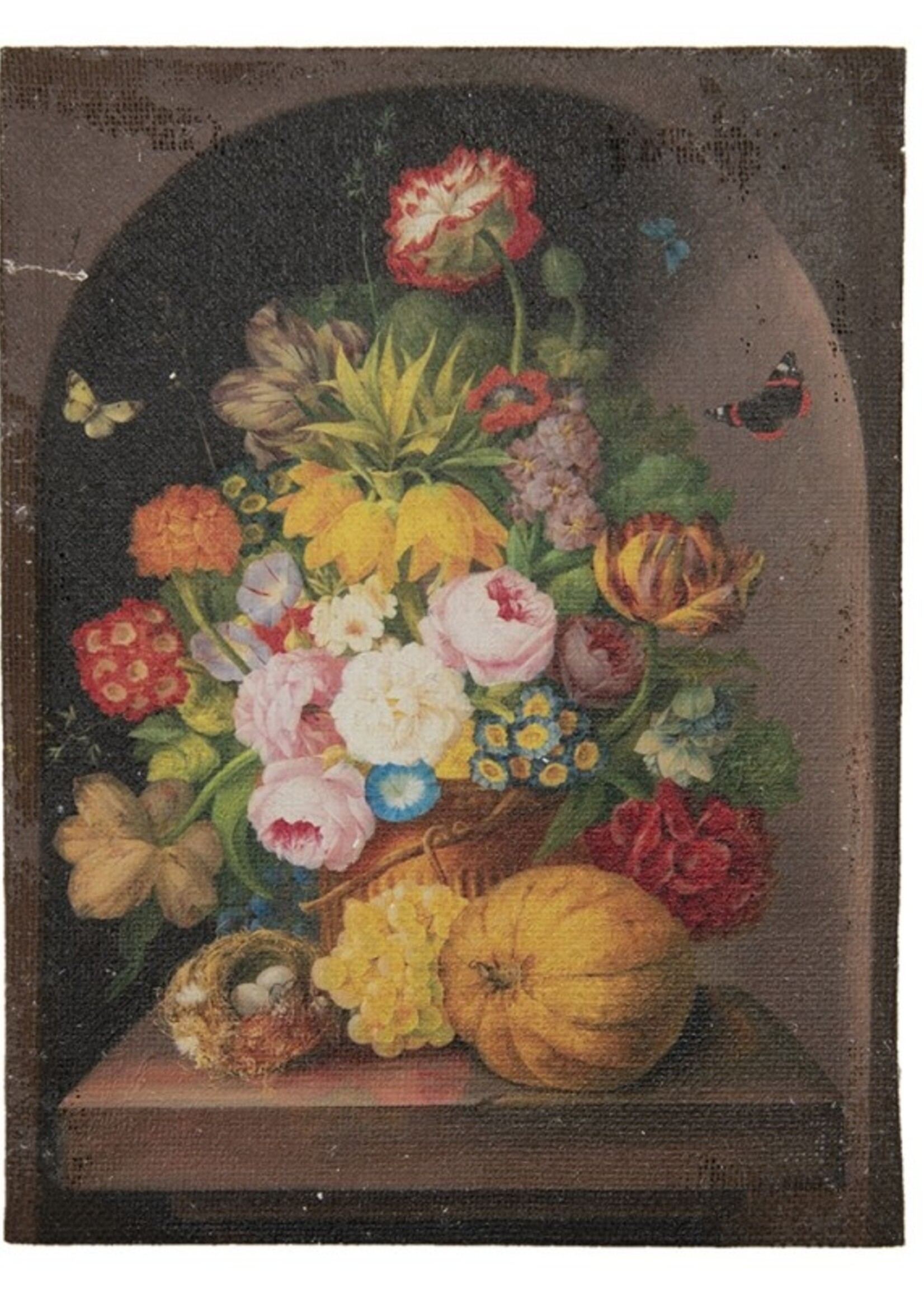 Clayre & Eef Peinture vase avec fleurs 30*2*40 cm 64971