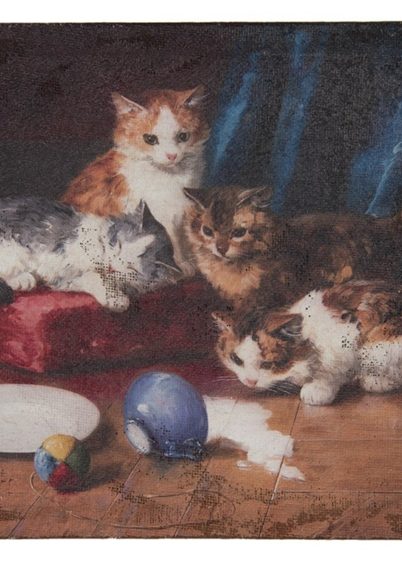 Clayre & Eef Schilderij met katten 40*2*40 cm 64970