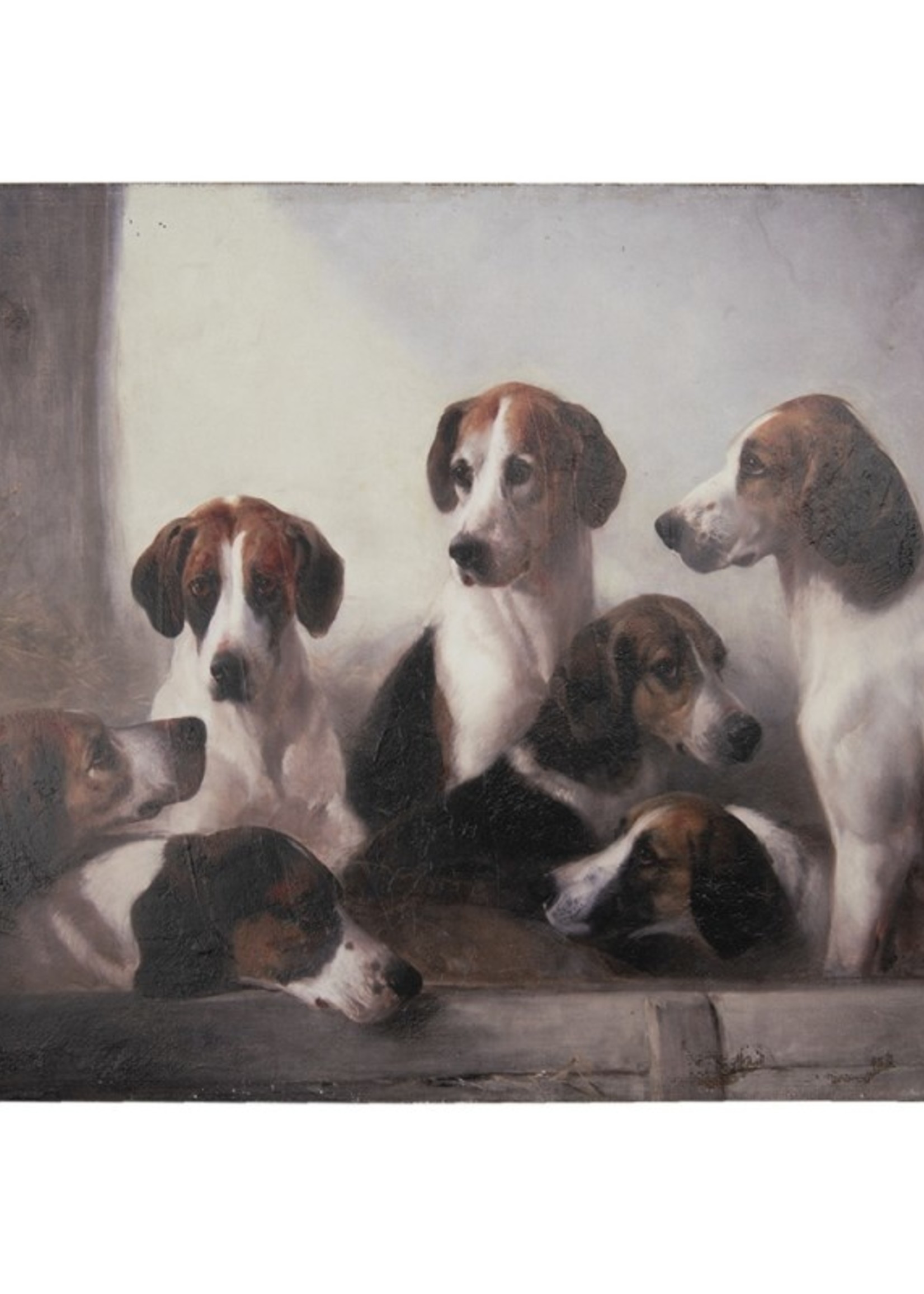 Clayre & Eef Schilderij met honden 80*3*60 cm 50628