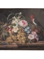 Clayre & Eef Schilderij met bloemen fruit en vogel 55*3*73 cm 50632