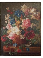 Clayre & Eef Schilderij vaas met bloemen 55*3*73 cm 50634