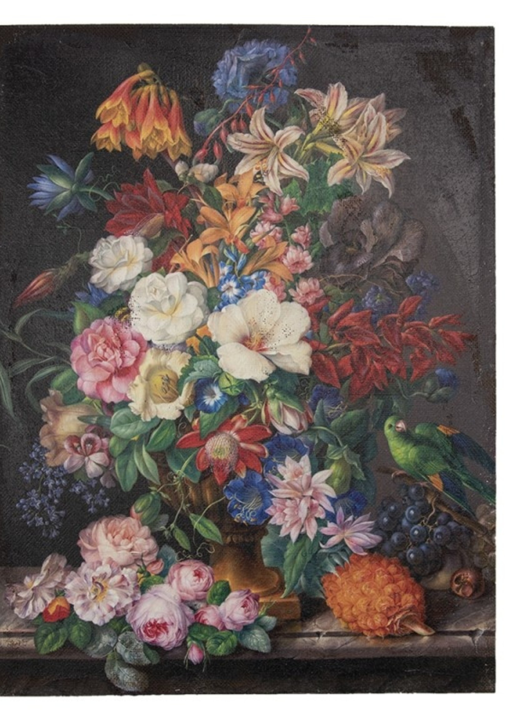 Clayre & Eef Schilderij vaas met bloemen 55*3*73 cm 50633