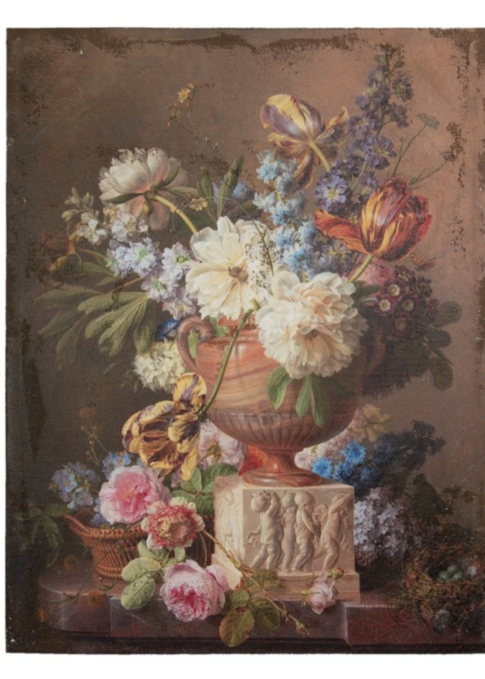Clayre & Eef Schilderij vaas met bloemen 60*3*80 cm 50631