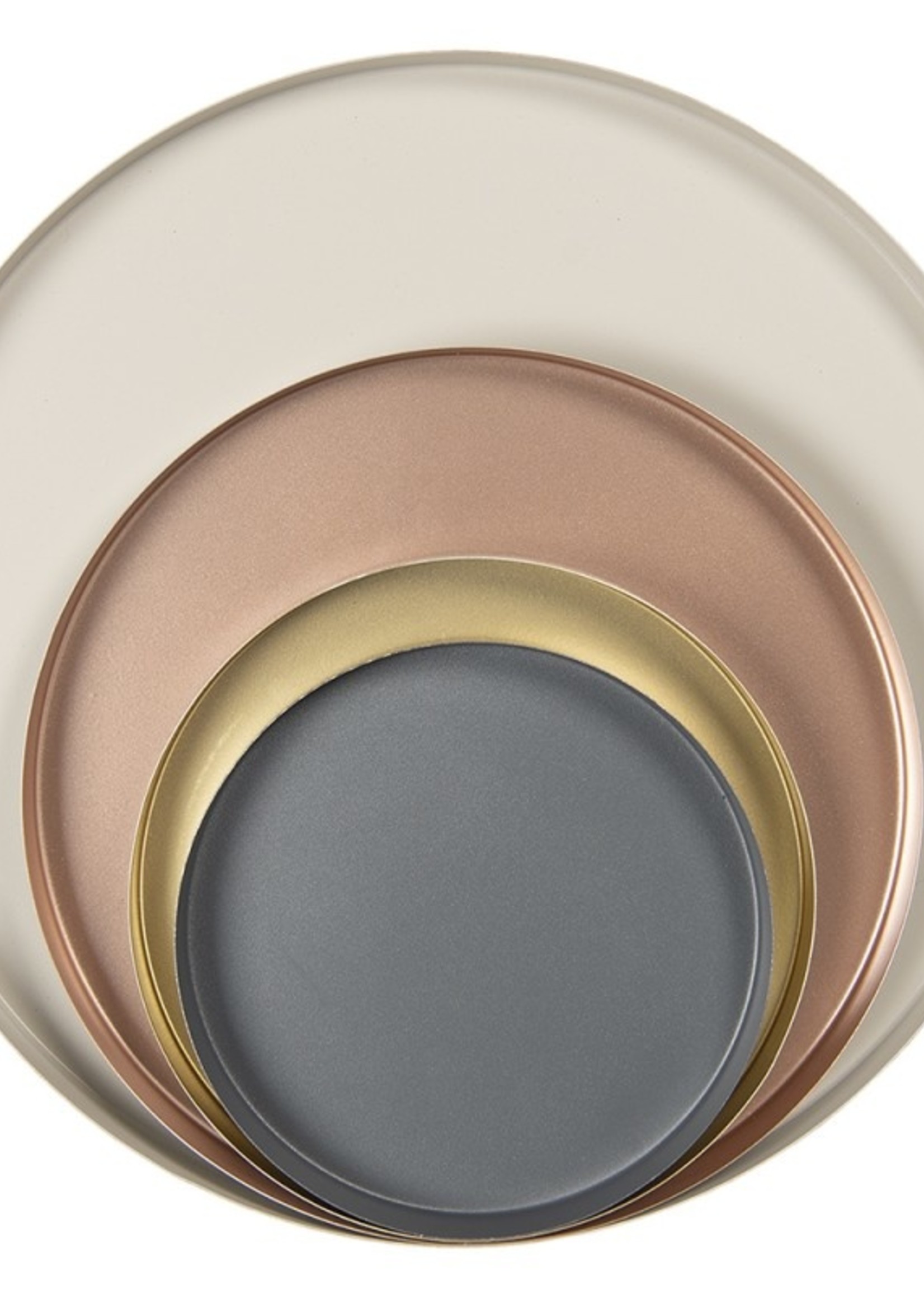 Clayre & Eef Dienblad (set van 4) Ø 40*3 / Ø 30*3 / Ø 23*3 / Ø 20*3 cm 6Y4634