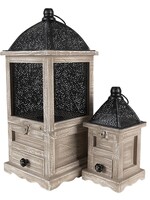 Clayre & Eef Lanterne (2) 20*20*53 / 14*14*25 cm 64960