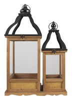 Clayre & Eef Lanterne (2) 26*26*70 / 18*18*53 cm 50612