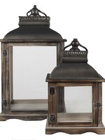 Clayre & Eef Lanterne (2) 34*22*60 / 26*14*42 cm 50613