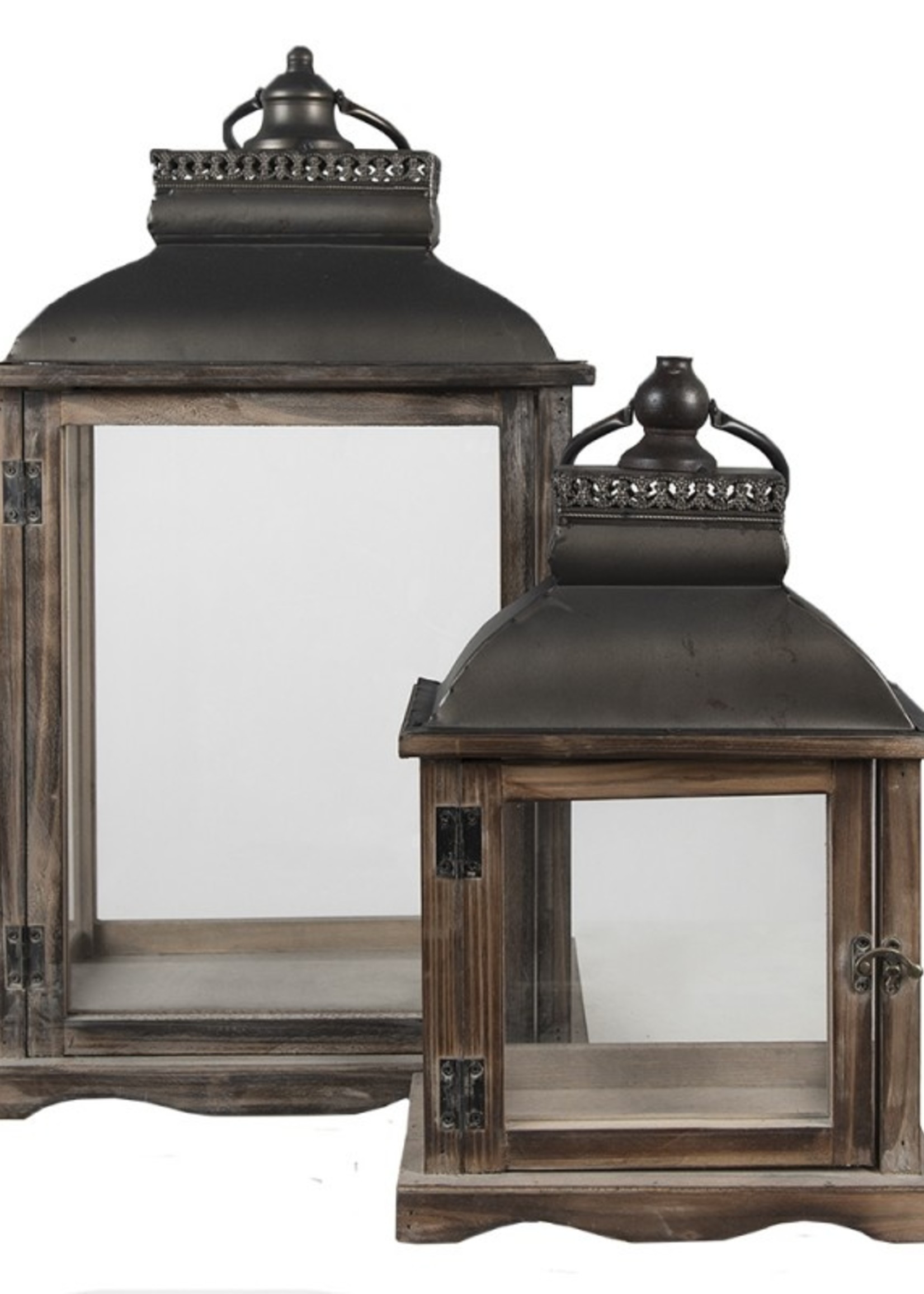 Clayre & Eef Lanterne (2) 34*22*60 / 26*14*42 cm 50613