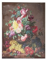 Clayre & Eef Schilderij met bloemen en fruit 60*3*80 cm 50629