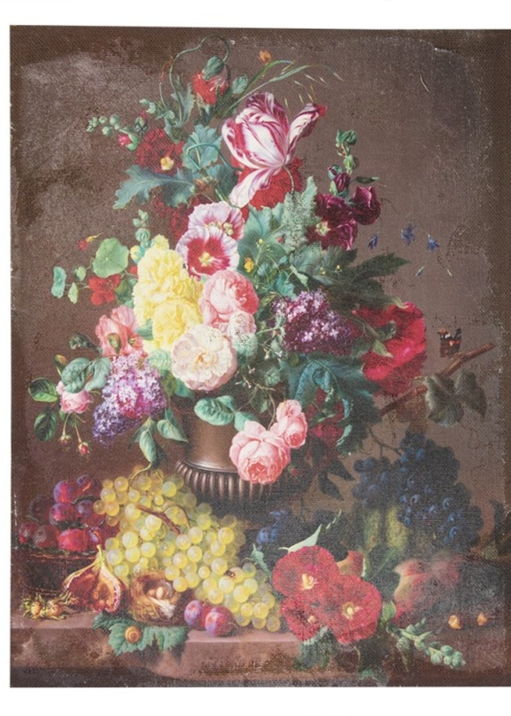 Clayre & Eef Peinture avec fleurs et fruits 60*3*80 cm 50629