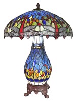 Clayre & Eef Tafellamp Tiffany Ø 46*65 cm E27/max 2*40W E14/max 1*7W 5LL-6186