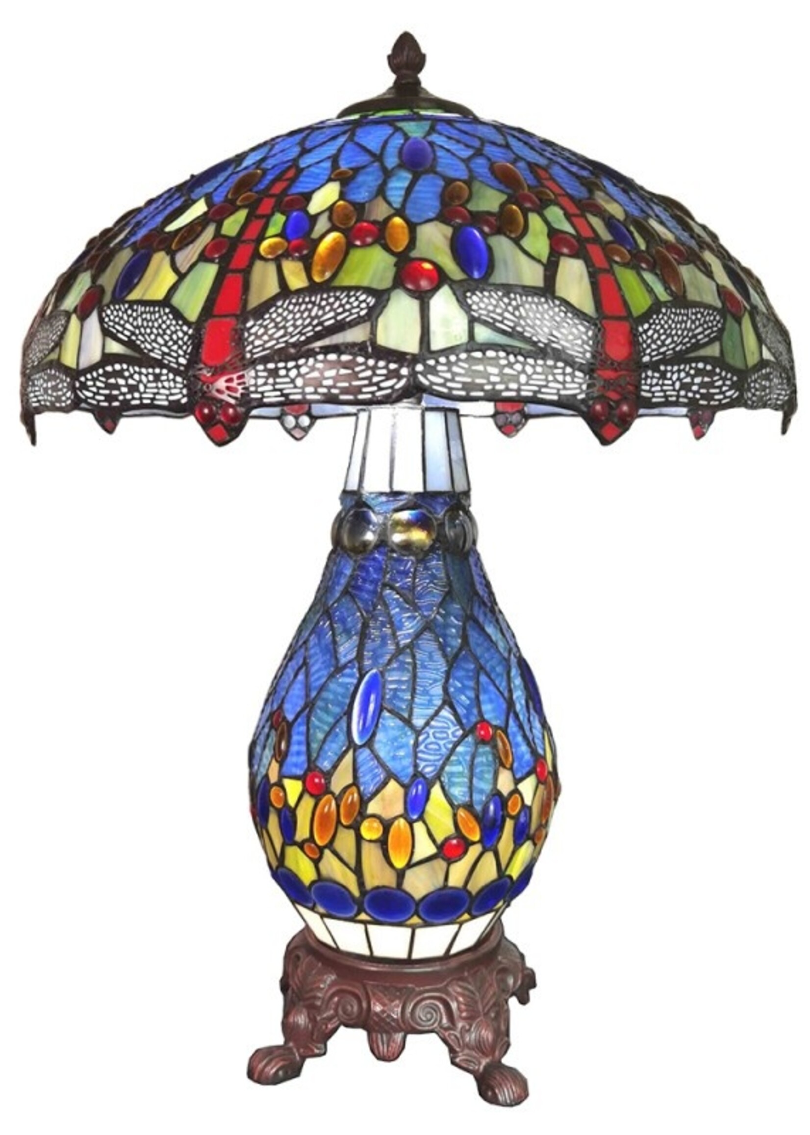 Clayre & Eef Lampe de table Tiffany Ø 46*65 cm E27/max 2*40W E14/max 1*7W 5LL-6186