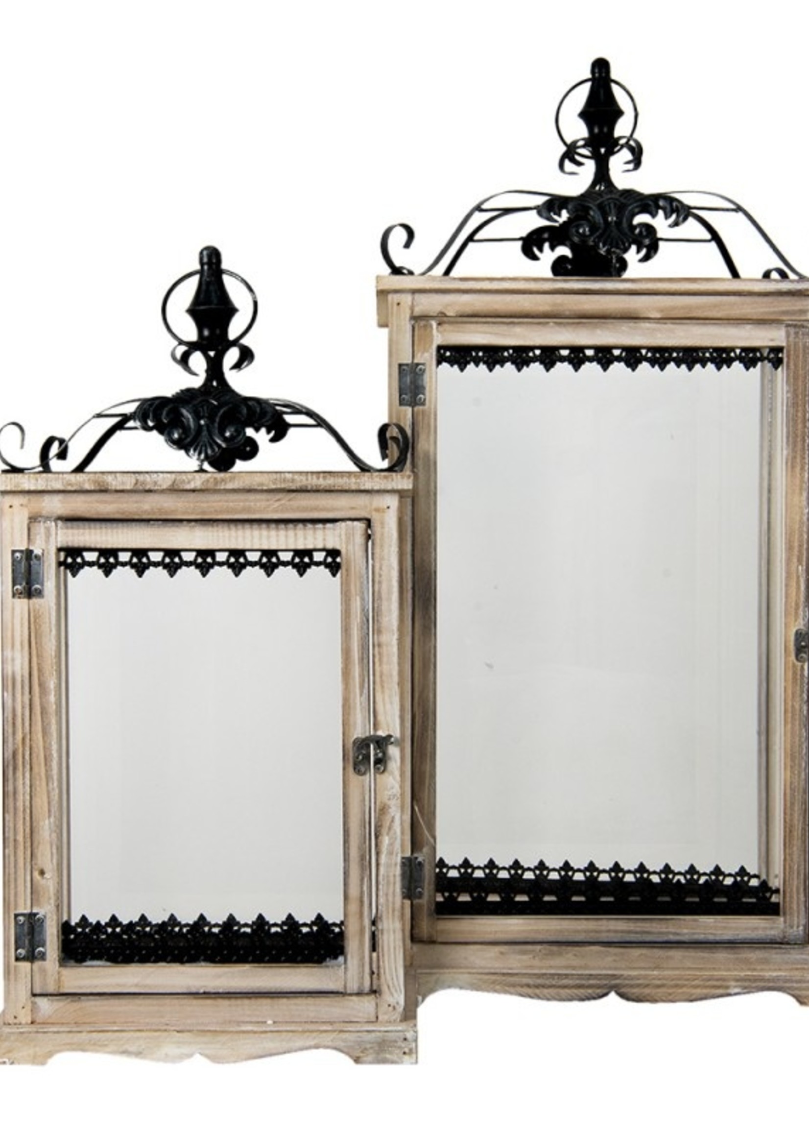 Clayre & Eef Lanterne (2) 38*26*78 / 30*19*58 cm 50611