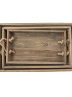 Clayre & Eef Dienblad (set van 3) 63*38*8 / 55*32*7 /47*26*6 cm 5H0557
