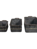 Clayre & Eef Décoration seau en fer (3) 45*32*20 / 38*27*17 / 31*22*14 cm 6Y4710