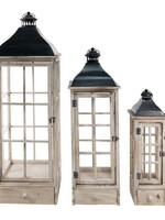 Clayre & Eef Lanterne  (3) 33*33*98 / 25*25*78 / 17*17*58 cm 50615