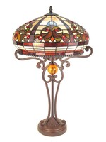 Clayre & Eef Tafellamp Tiffany Ø 42*72 cm E27/max 2*60W 5LL-6142