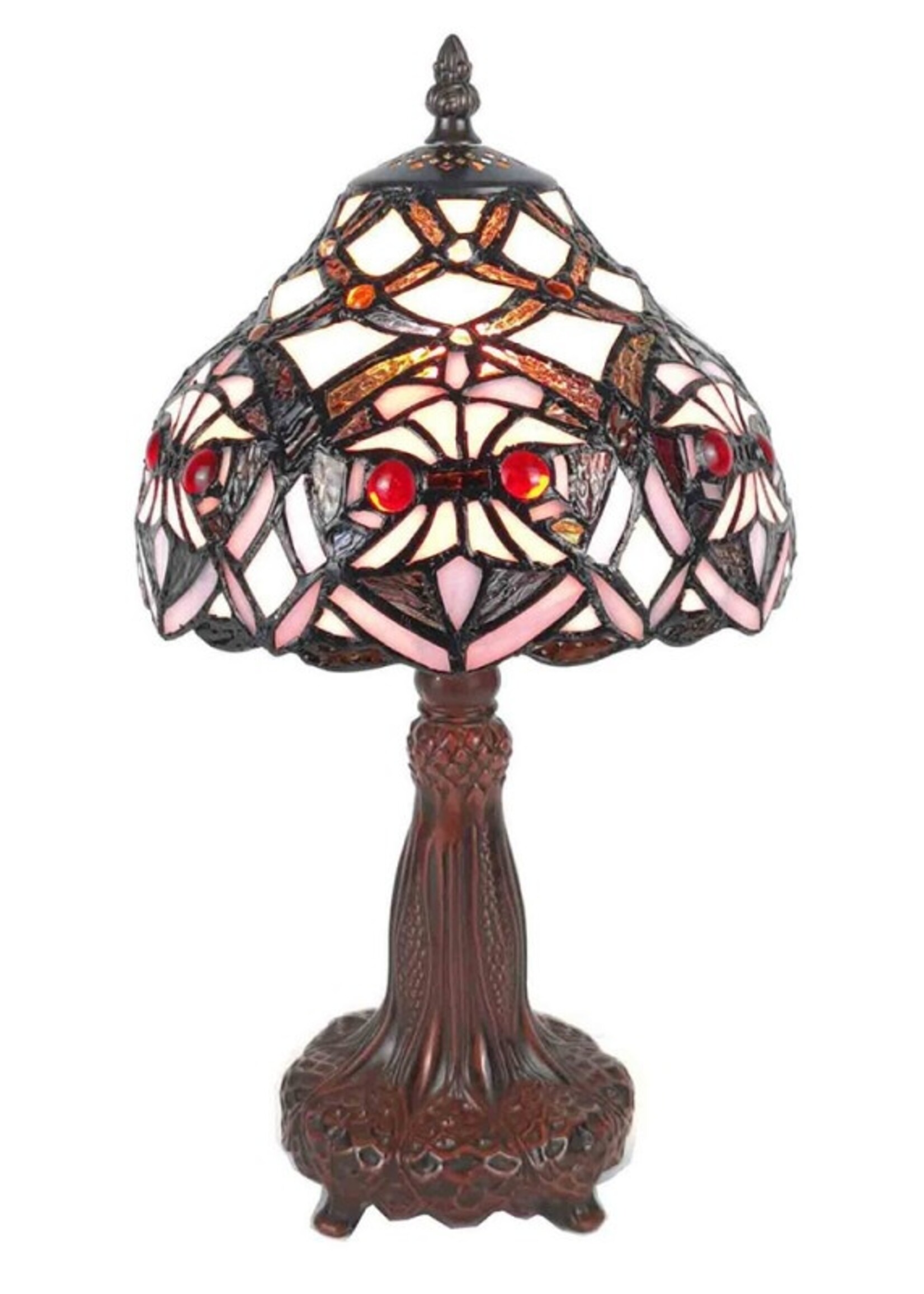 Clayre & Eef Tafellamp Tiffany Ø 20*37 cm E14/max 1*25W 5LL-6141