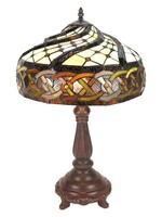 Clayre & Eef Tafellamp Tiffany Ø 34*58 cm E27/max 2*60W 5LL-6136