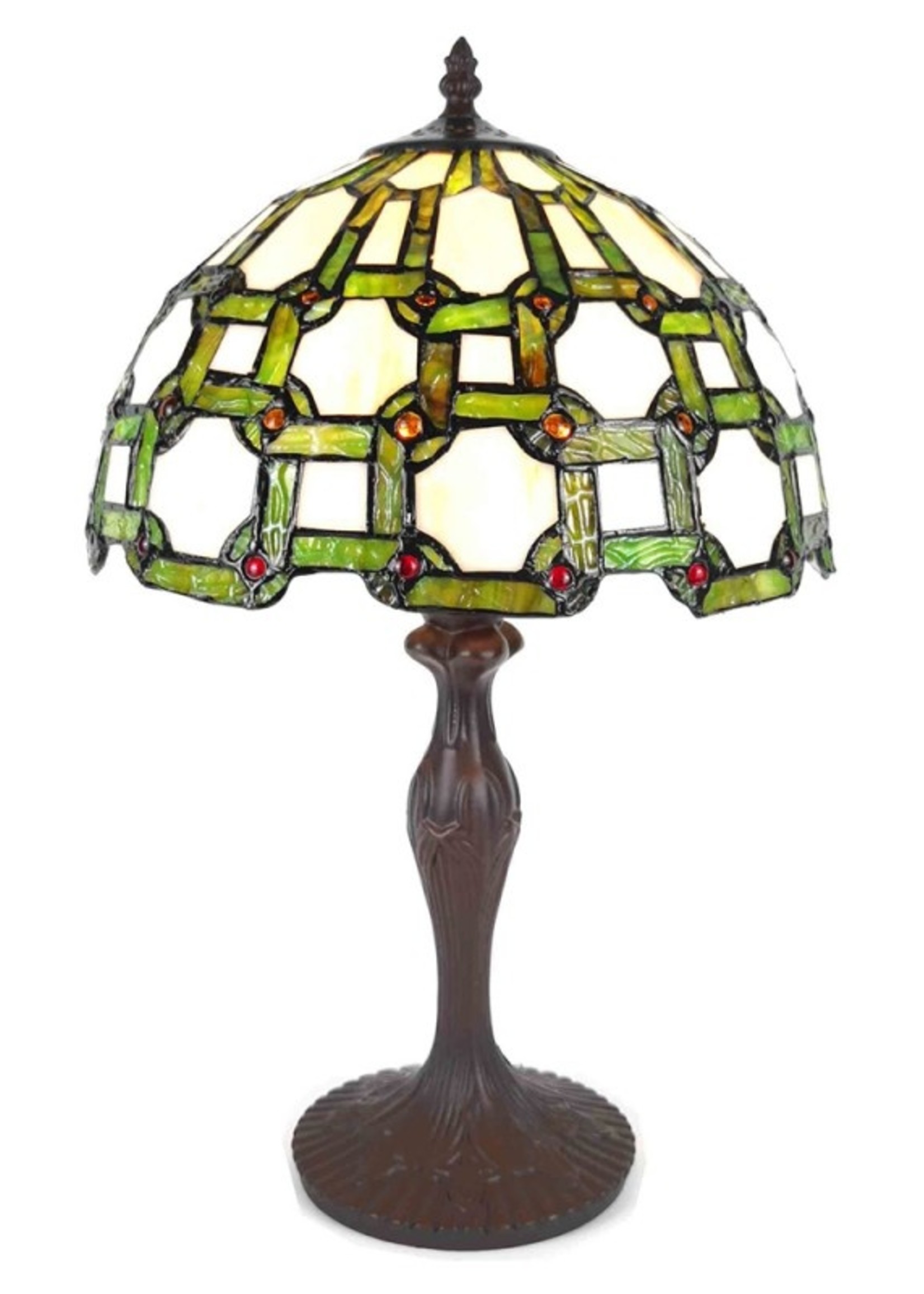 Clayre & Eef Tafellamp Tiffany Ø 30*49 cm E27/max 1*60W 5LL-6133