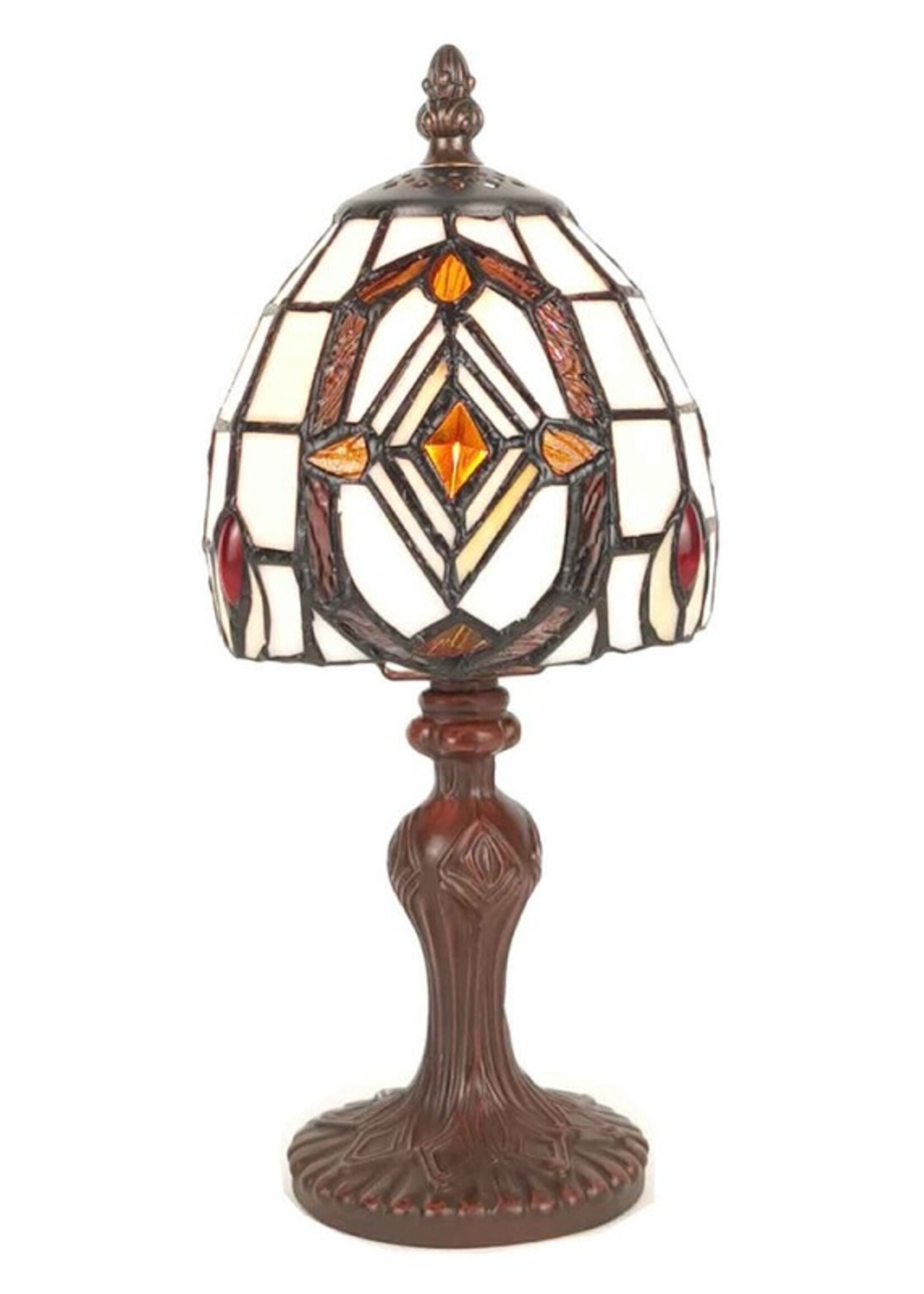 Clayre & Eef Tafellamp Tiffany Ø 13*29 cm E14/max 1*40W 5LL-6138
