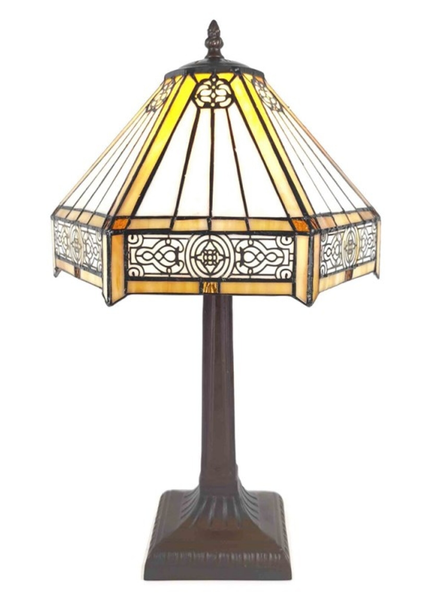 Clayre & Eef Tafellamp Tiffany Ø 30*50 cm E27/max 1*60W 5LL-6125