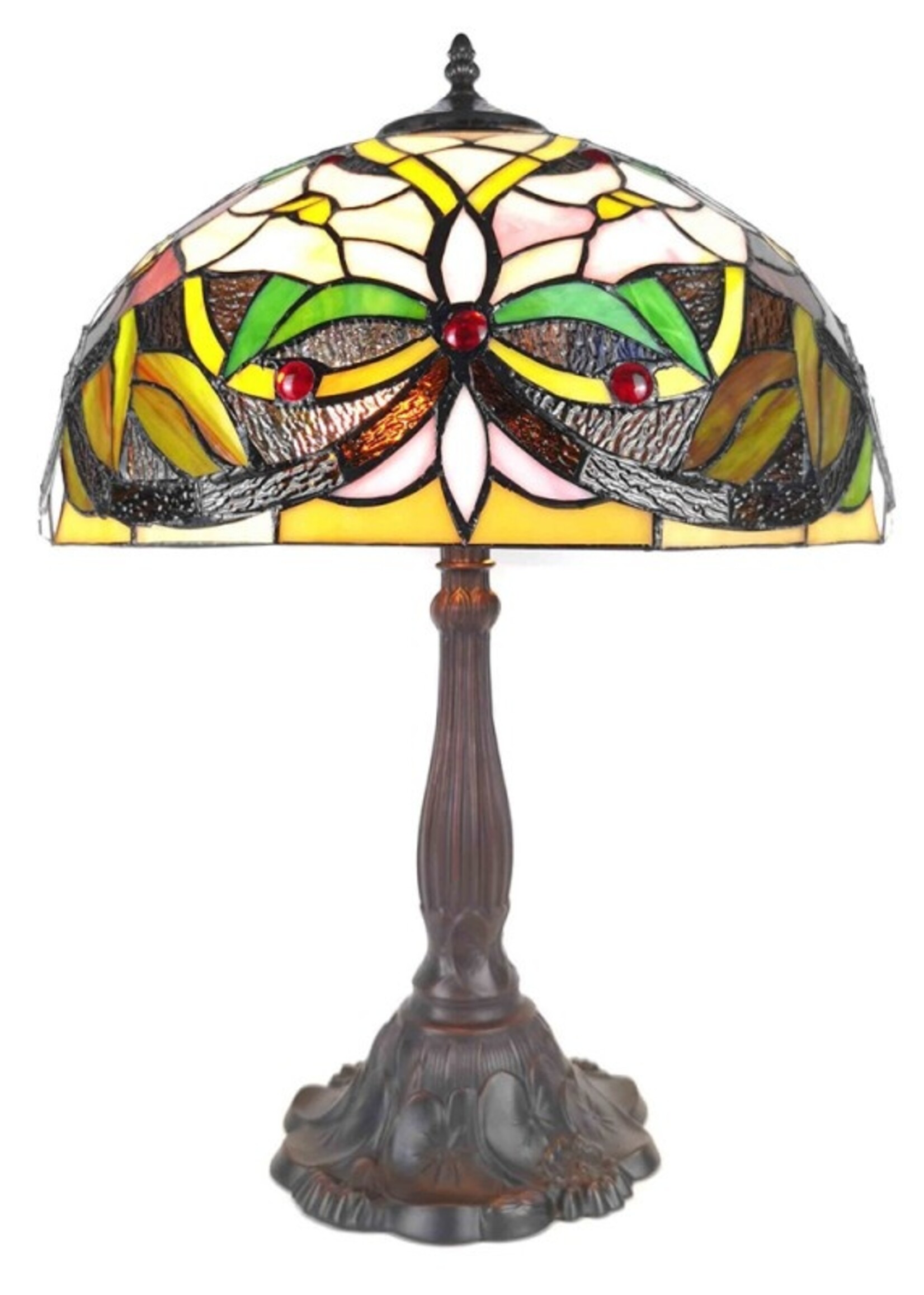 Clayre & Eef Tafellamp Tiffany Ø 41*58 cm E27/max 2*60W 5LL-6126