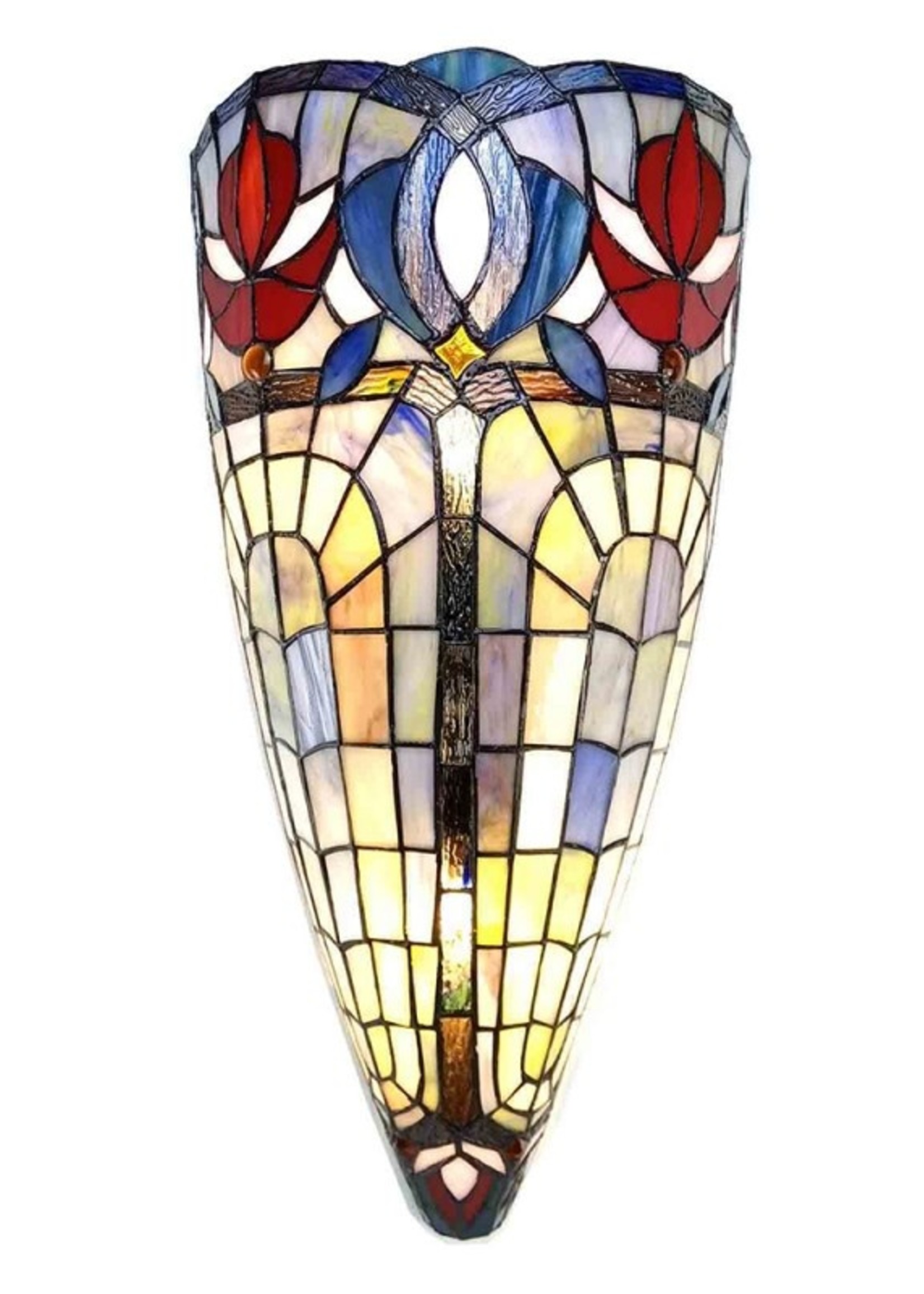 Clayre & Eef Wandlamp Tiffany 26*15*52 cm E27/max 2*60W 5LL-6143