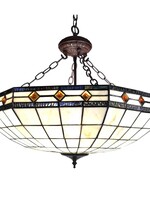 Clayre & Eef Plafonnier Tiffany Ø 57*125 cm E27/max 3*60W 5LL-6127