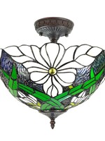 Clayre & Eef Plafonnier Tiffany Ø 36*35 cm E27/max 2*60W 5LL-6139