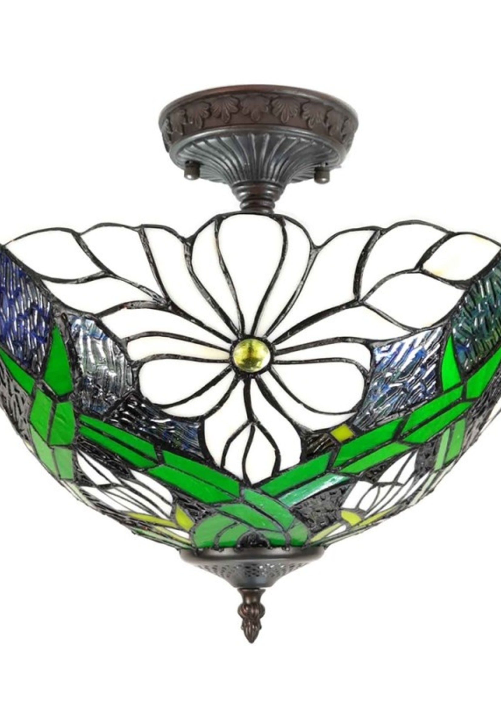 Clayre & Eef Plafondlamp Tiffany Ø 36*35 cm E27/max 2*60W 5LL-6139