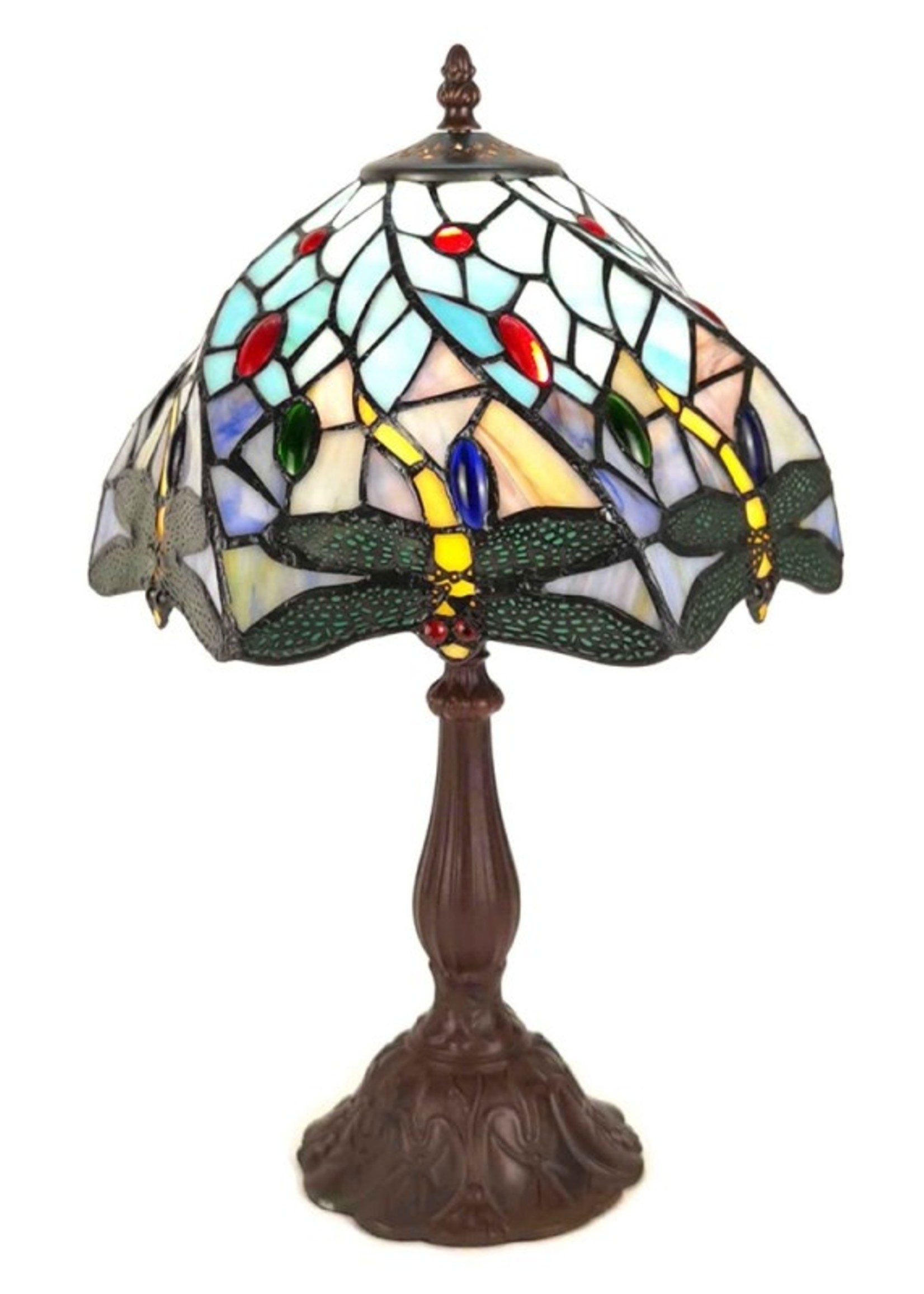 Clayre & Eef Tafellamp Tiffany Ø 27*48 cm E27/max 1*60W 5LL-6131