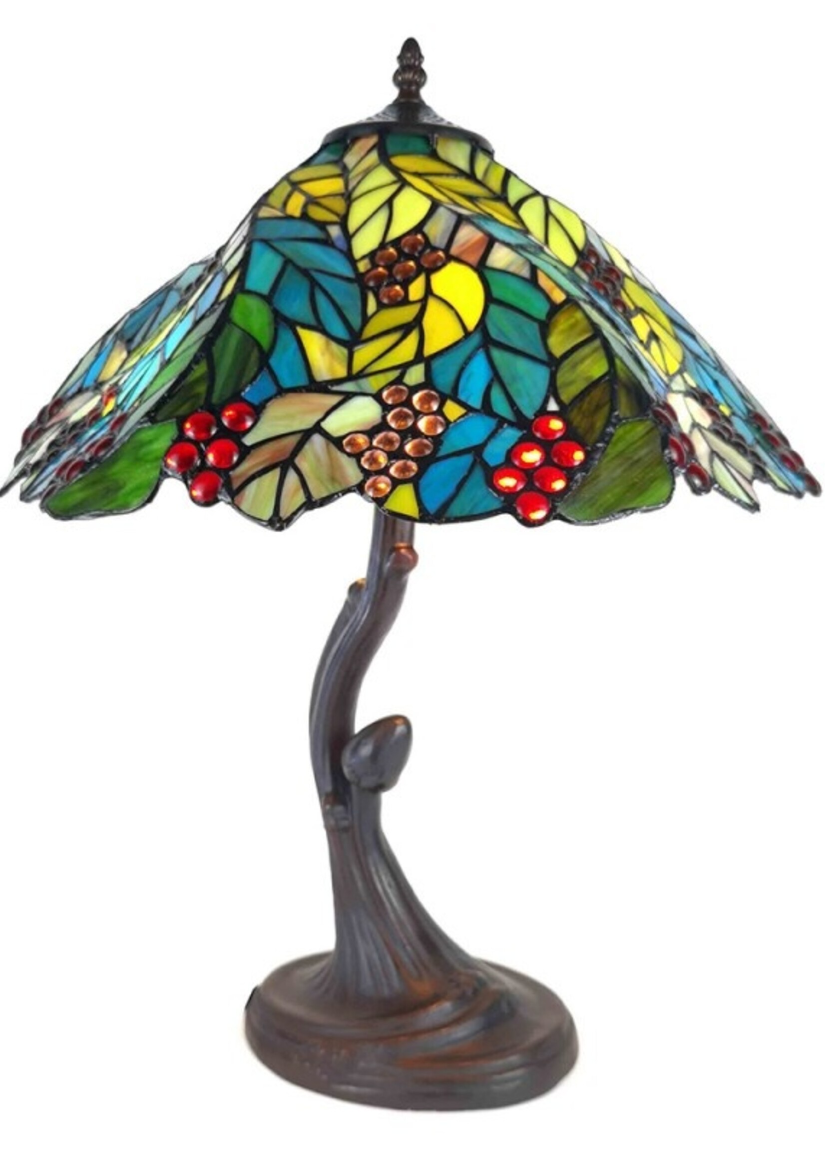 Clayre & Eef Tafellamp Tiffany Ø 43*54 cm E27/max 2*60W 5LL-6129