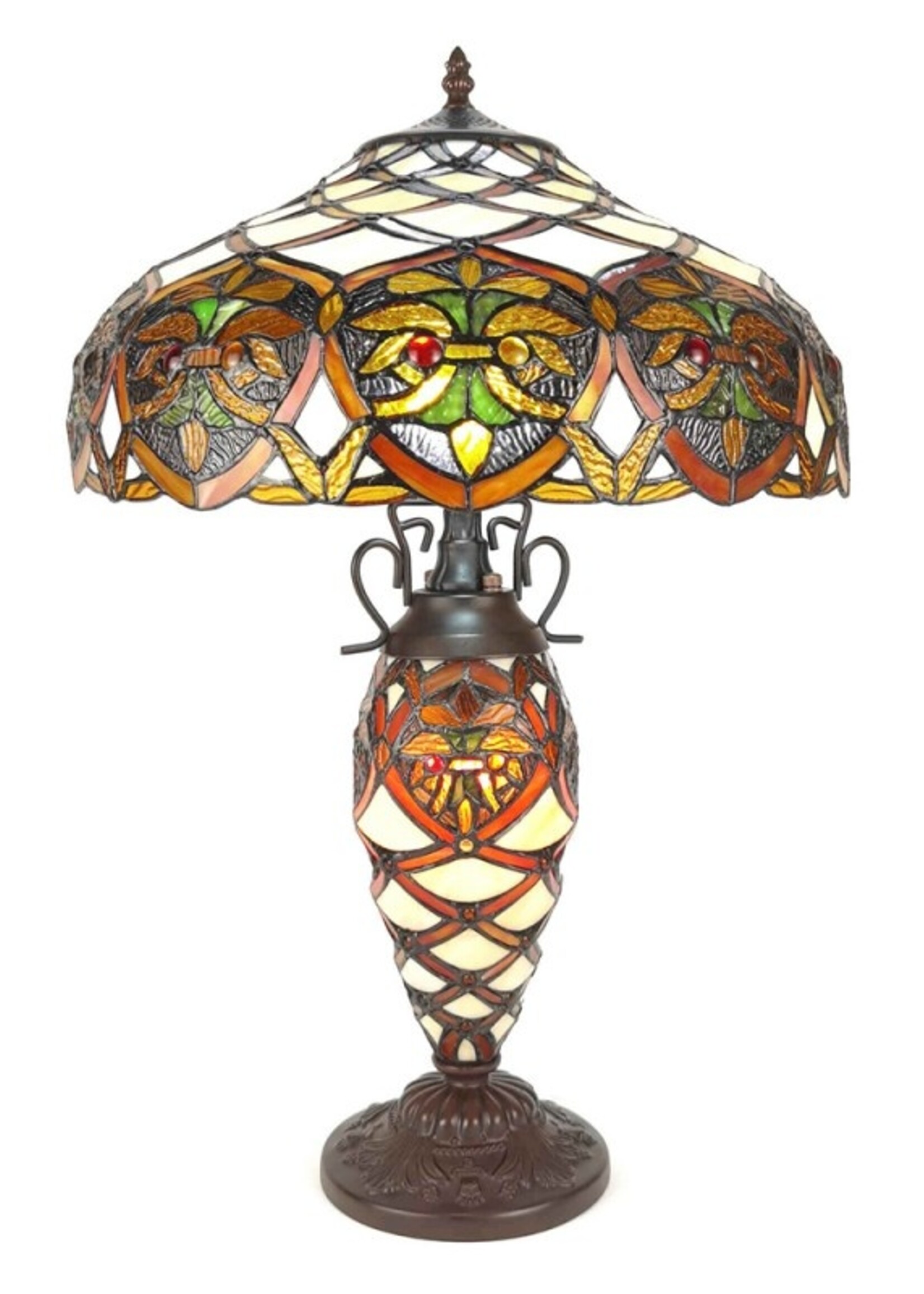 Clayre & Eef Tafellamp Tiffany Ø 40*61 cm E27/max 2*60W 5LL-6134