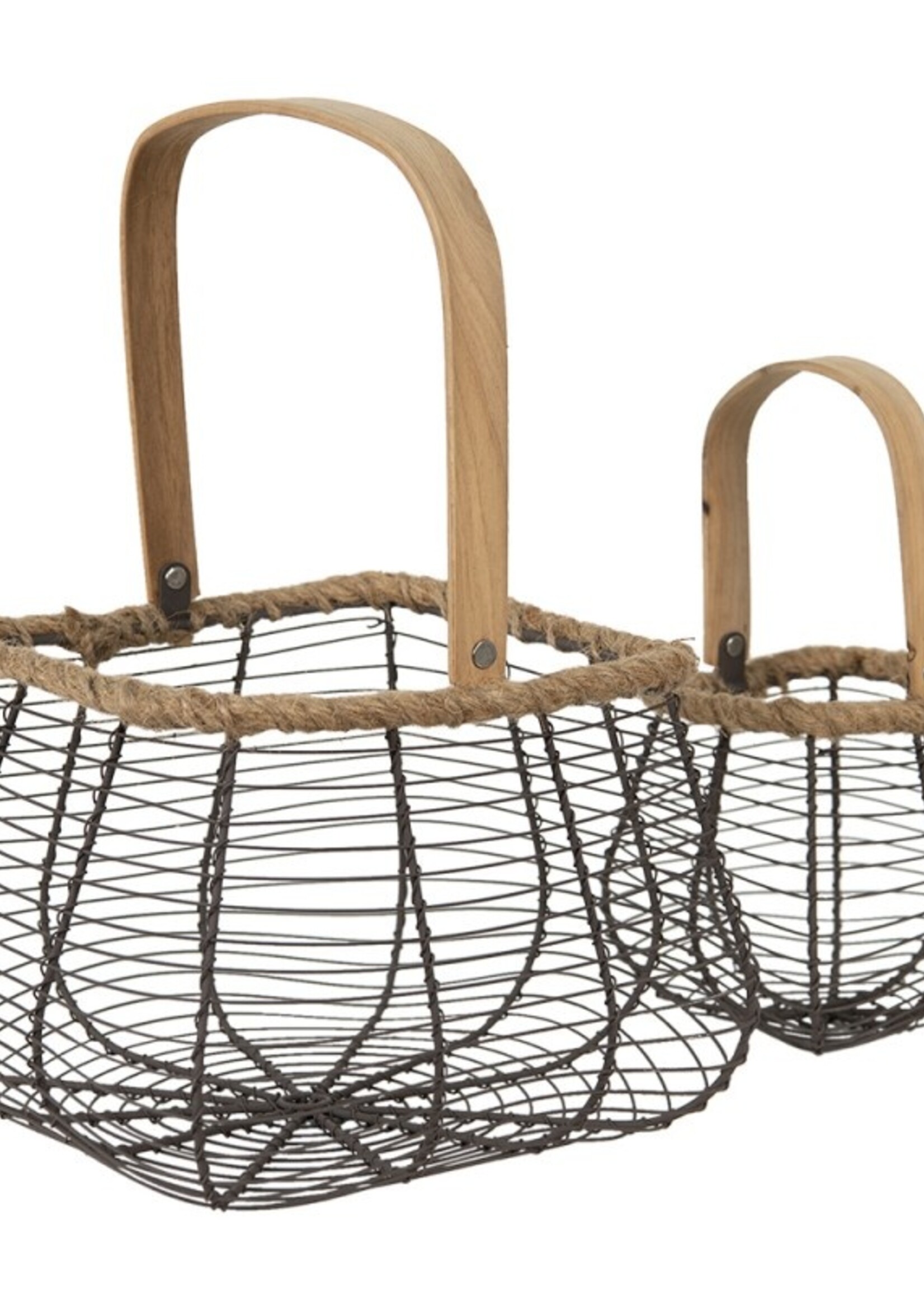 Clayre & Eef Paniers (2) 23*16*16 / 13*10*12 cm 6Y4670