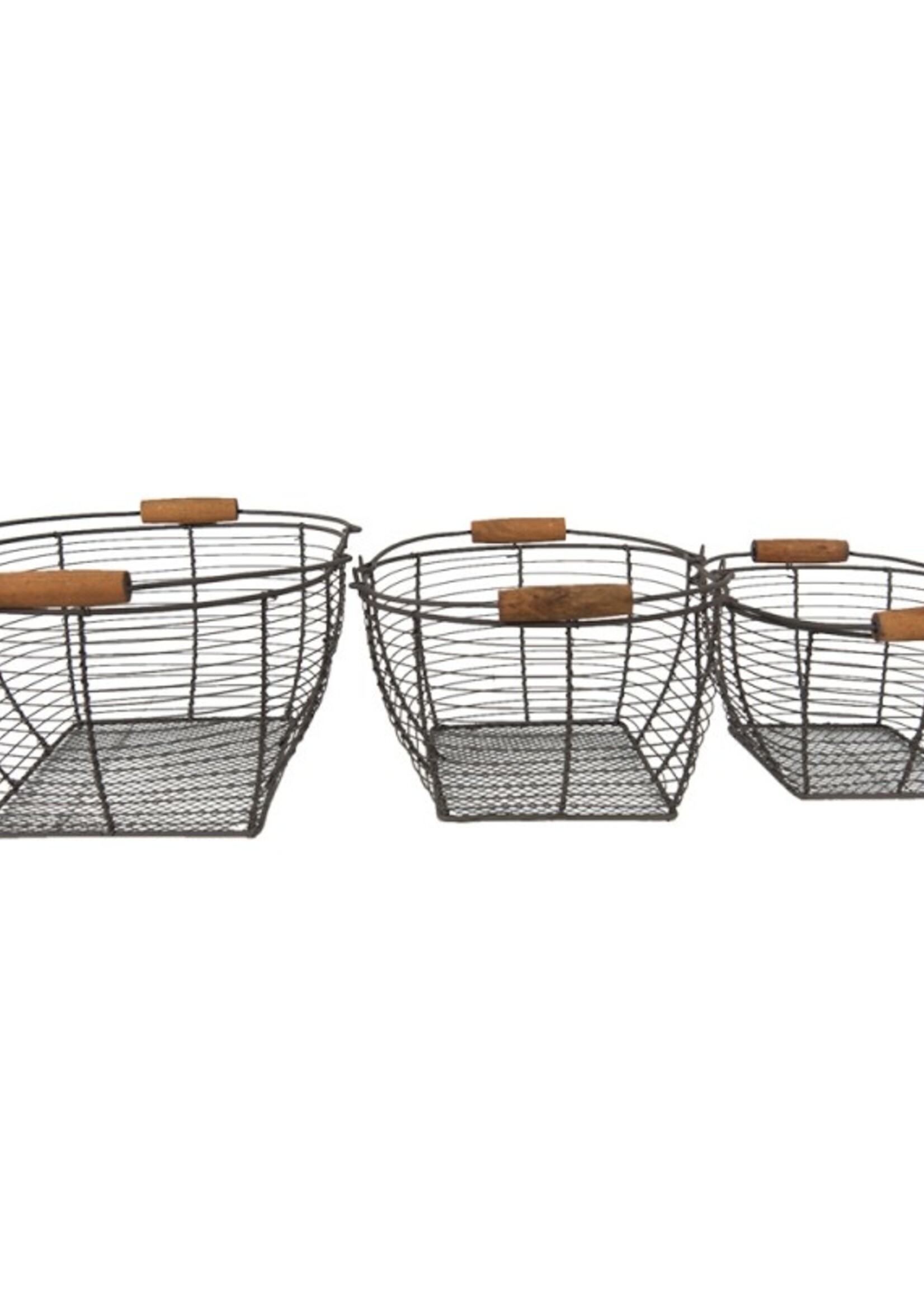 Clayre & Eef Paniers (3) 35*26*14 / 31*22*13 / 27*19*12 cm 6Y4660