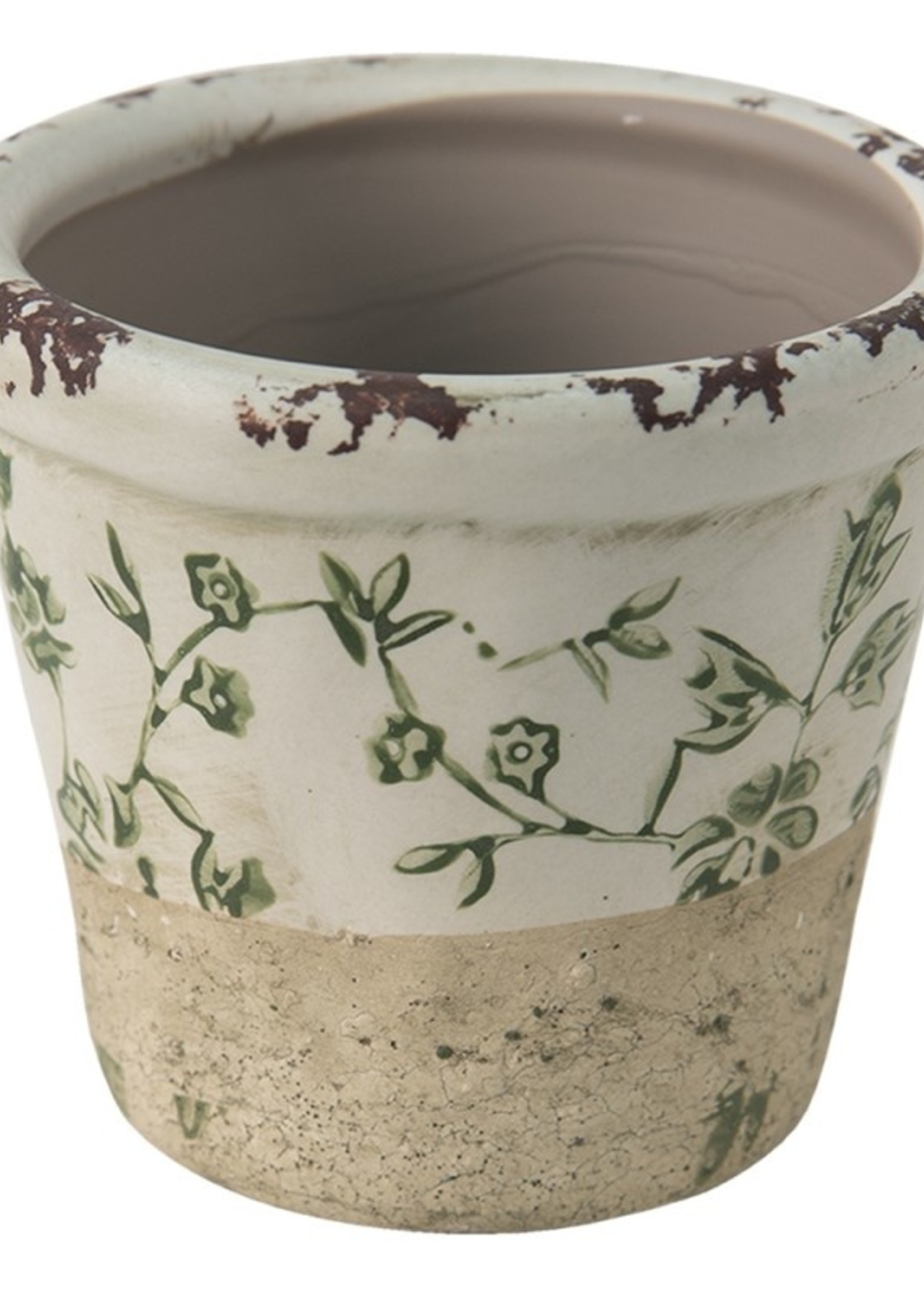 Clayre & Eef Décoration pot de fleur Ø 8*7 cm 6CE1384S