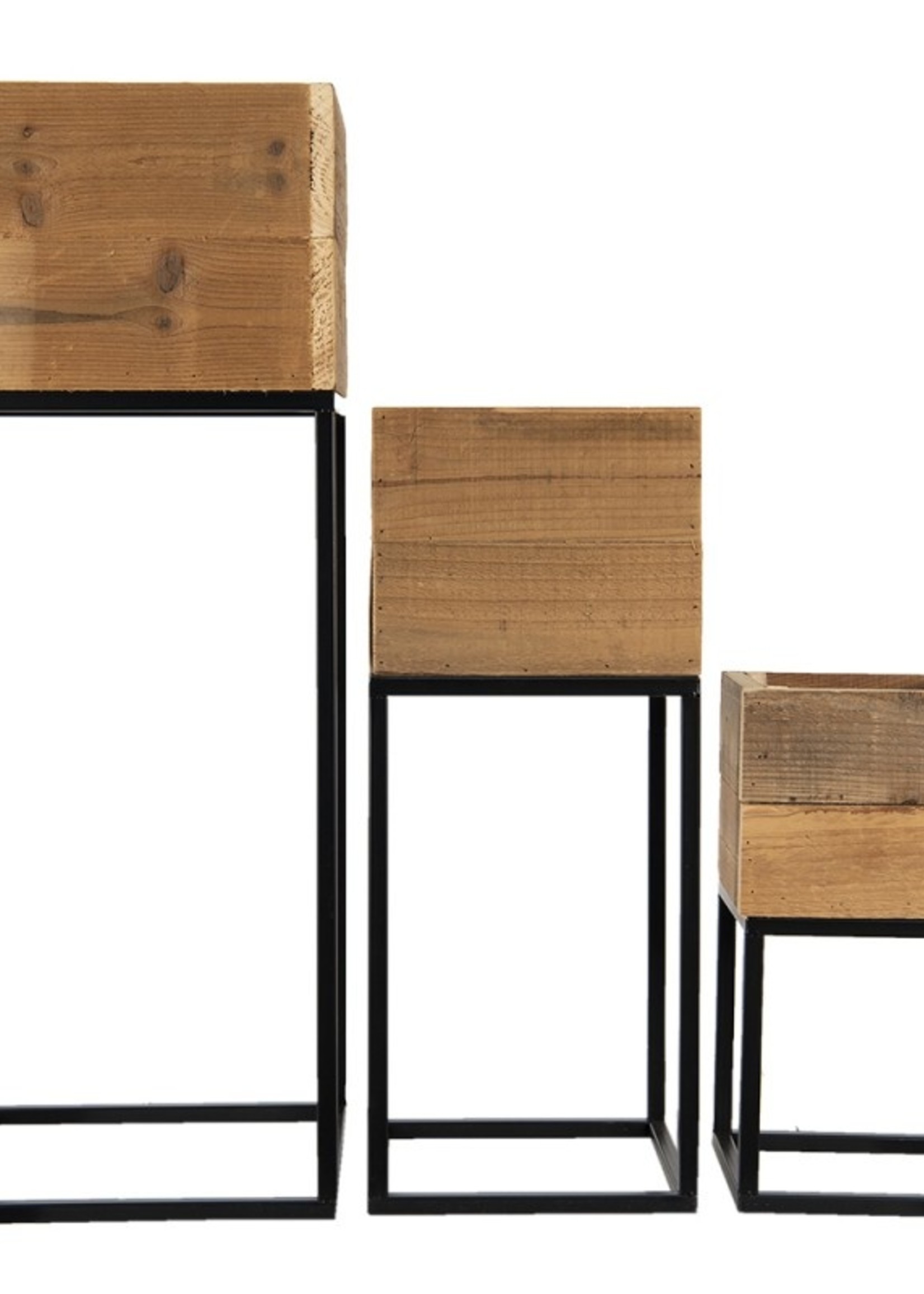 Clayre & Eef Planthouder (3) 28*28*75 / 22*22*54 / 18*18*34 cm 50608