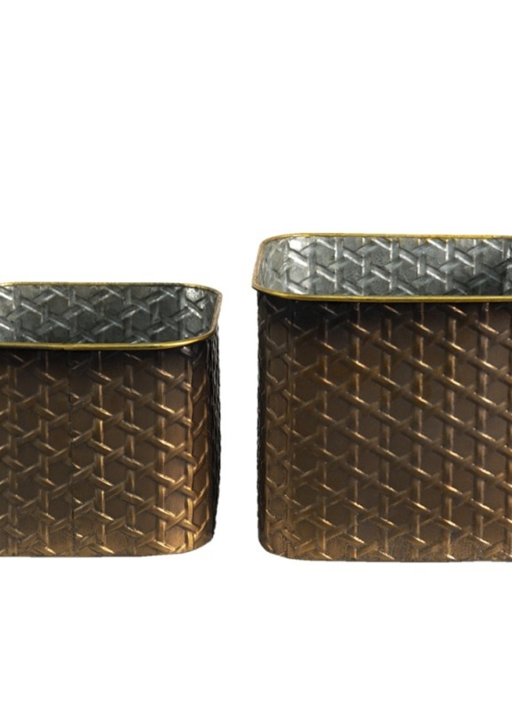 Clayre & Eef Bloempot (2) 20*20*17 / 18*18*14 cm 6Y4714