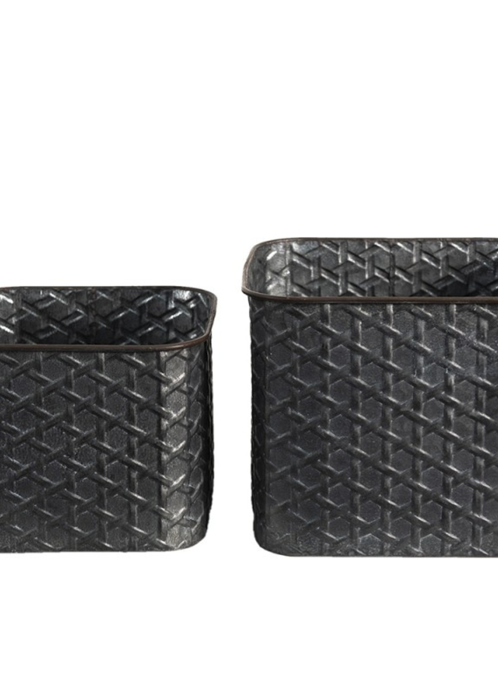 Clayre & Eef Pot de fleur (2) 20*20*17 / 18*18*14 cm 6Y4711