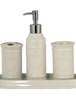 Clayre & Eef Set de bain (4) 26*10*2 / Ø 6*21 / Ø 6*11 / Ø 6*11 cm 60562