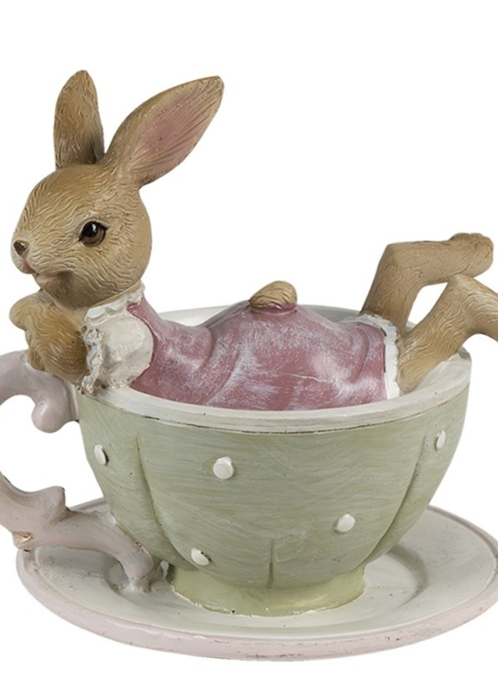 Clayre & Eef Decoratie konijn 10*8*9 cm 6PR3560