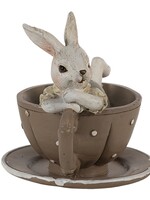 Clayre & Eef Decoratie konijn 10*8*9 cm 6PR3559