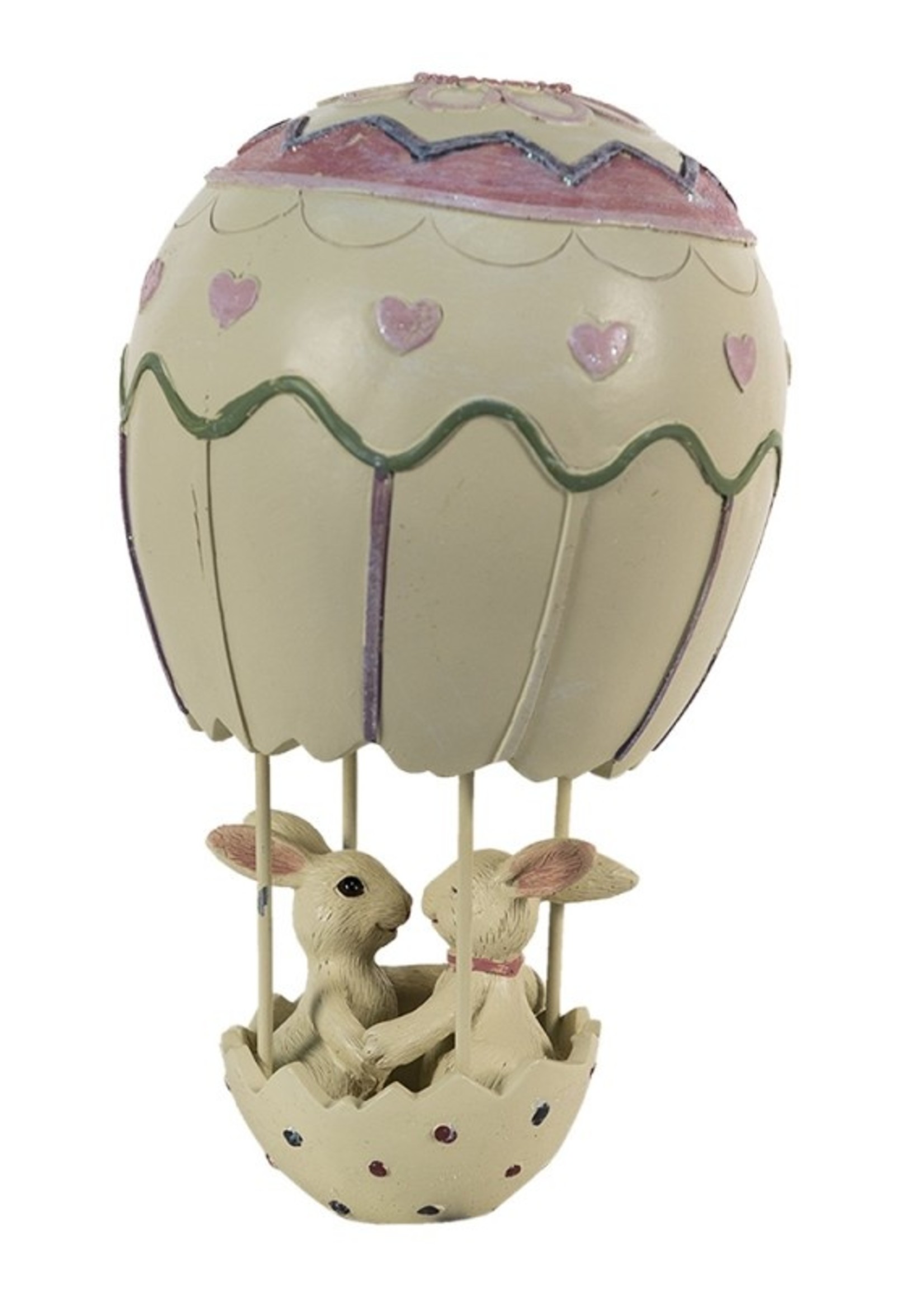 Clayre & Eef Décoration lapins dans ballon à air 11*11*19 cm 6PR3549