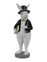 Clayre & Eef Zwarte Decoratie konijn 7*7*20 cm 6PR3572