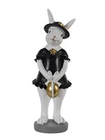 Clayre & Eef Zwarte Decoratie konijn 7*7*20 cm 6PR3573