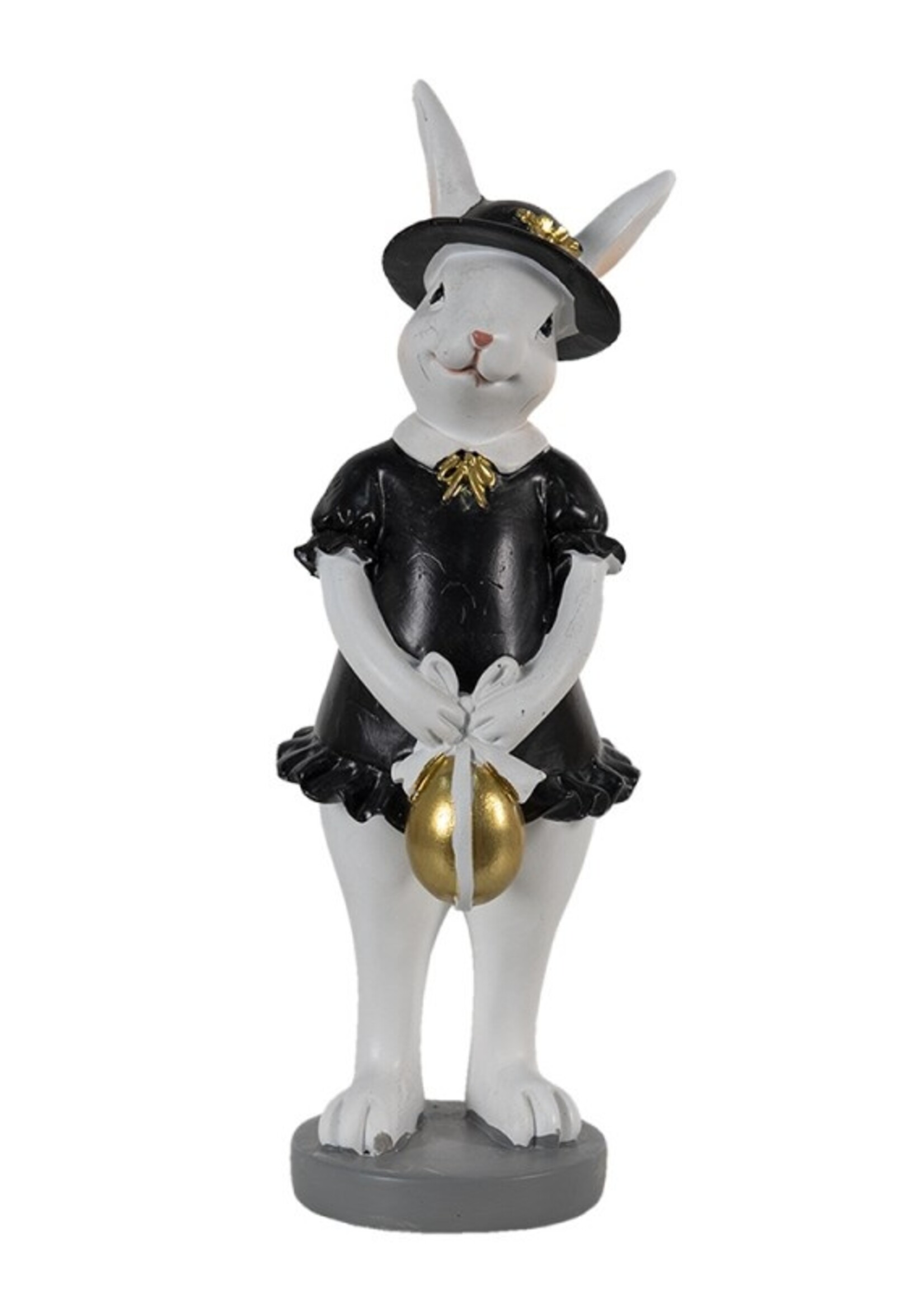 Clayre & Eef Zwarte Decoratie konijn 7*7*20 cm 6PR3573